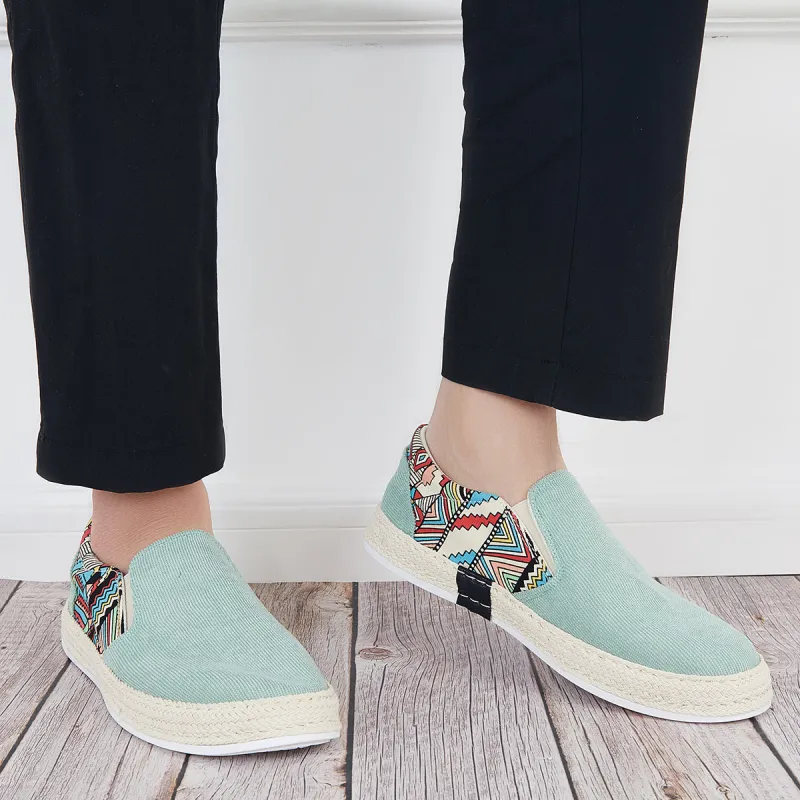 Men's and Women's Printed Canvas Loafers Slip on Walking Shoes sold by Tinstree