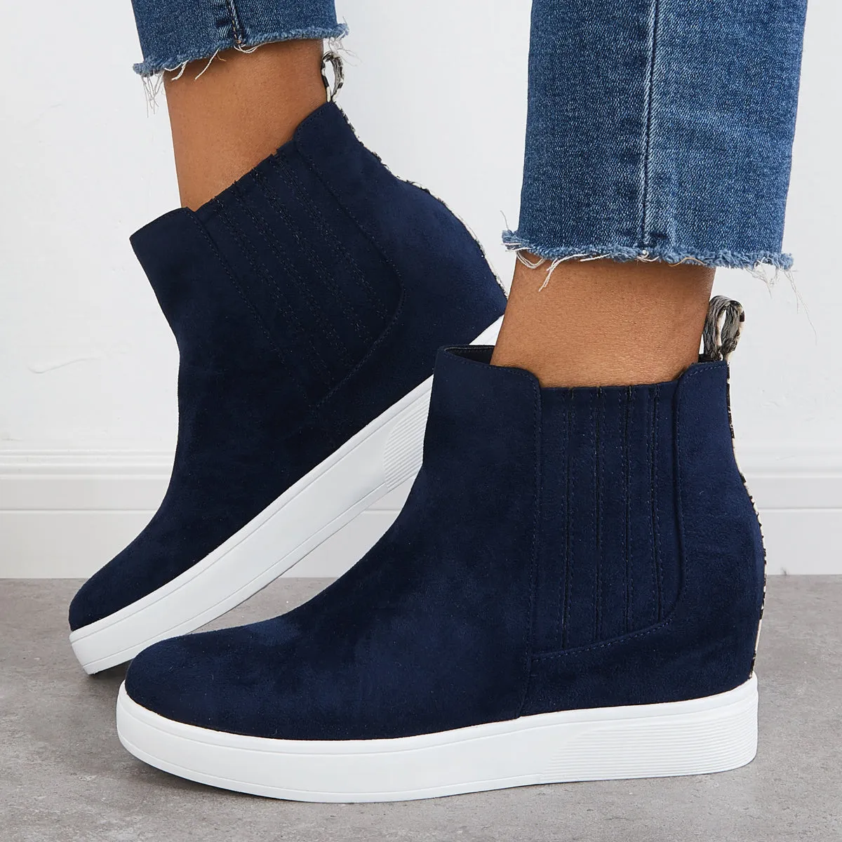 Slip on Hidden Wedge Sneakers High Top Ankle Booties sold by Tinstree product image thumbnail 5