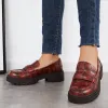 Round Toe Platform Penny Loafers Lug Sole Slip On Office Uniform Shoes sold by Tinstree