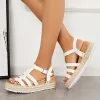 Women Open Toe Wedges Platform Espadrille T-Strap Sandals sold by Tinstree