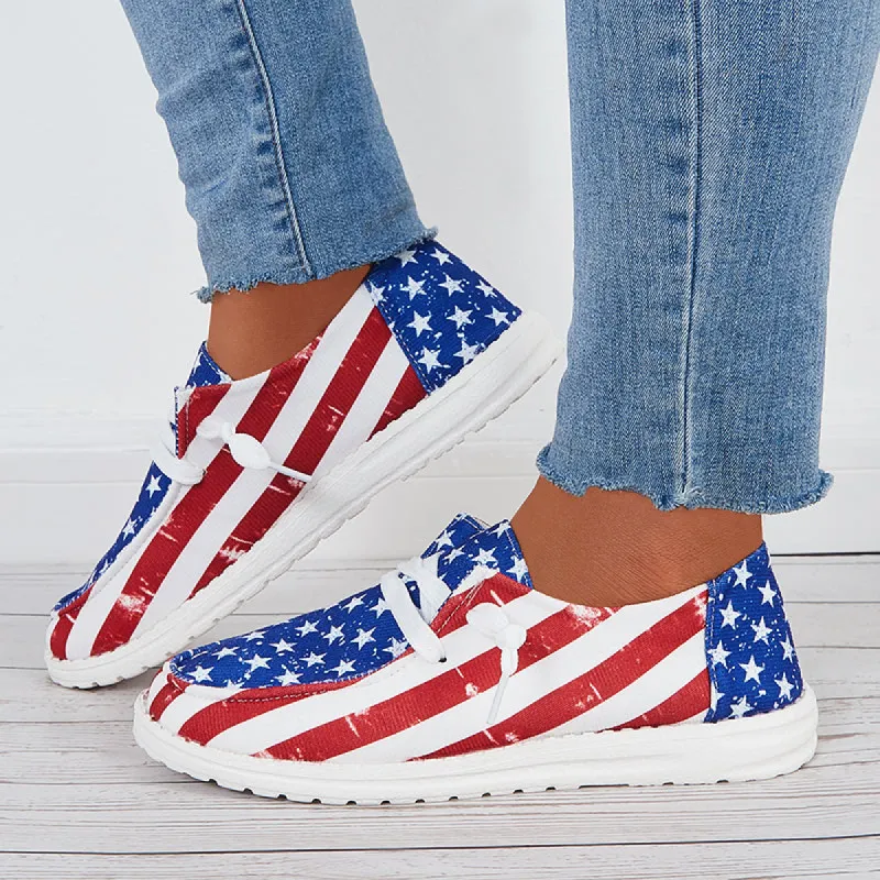 Women Lightweight Flats Low Top Walking Shoes Flat Sneakers sold by Tinstree