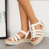 Women Open Toe Wedges Platform Espadrille T-Strap Sandals sold by Tinstree