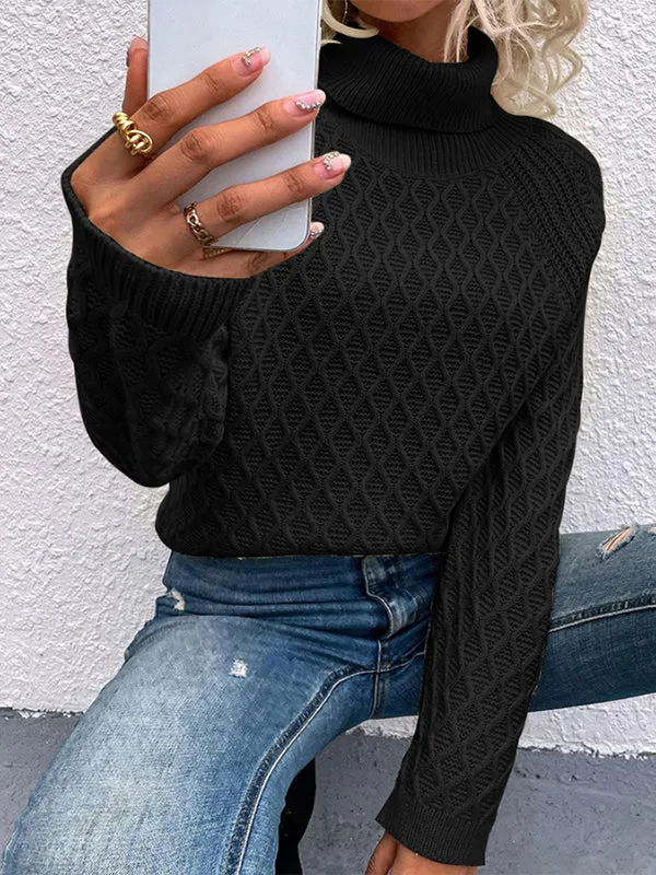 Women Turtleneck High Neck Knit Sweater Long Sleeve Ribbed Pullover Jumper Tops sold by Tinstree product image thumbnail 3