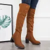 Stretch Over The Knee Thigh High Boots Platform Chunky Heel Boots sold by Tinstree