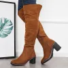 Stretch Over The Knee Thigh High Boots Platform Chunky Heel Boots sold by Tinstree
