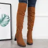 Stretch Over The Knee Thigh High Boots Platform Chunky Heel Boots sold by Tinstree