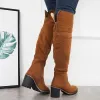 Stretch Over The Knee Thigh High Boots Platform Chunky Heel Boots sold by Tinstree