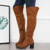 Stretch Over The Knee Thigh High Boots Platform Chunky Heel Boots sold by Tinstree