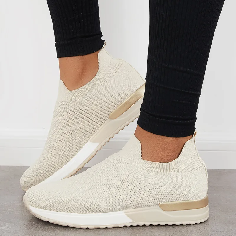 Casual Slip-on Knit Flat Loafters Breathable Walking Shoes sold by Tinstree