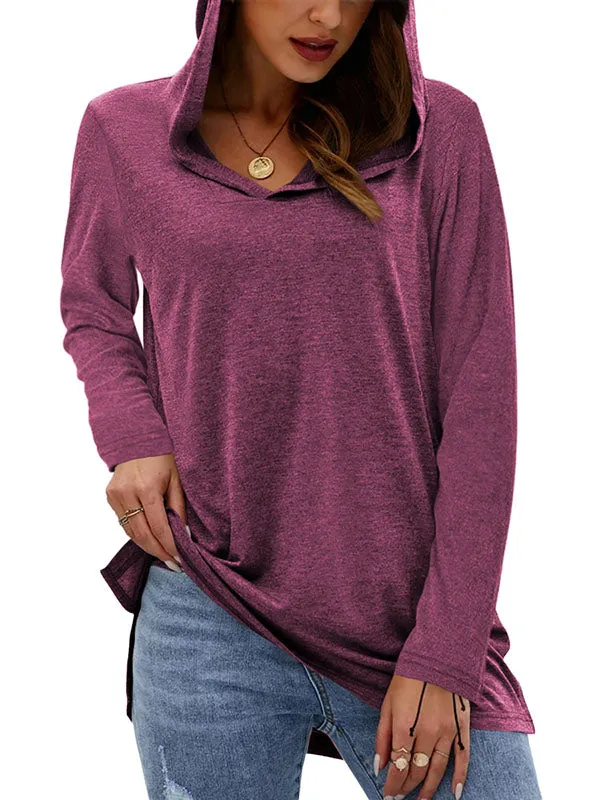 Womens Long Sleeve V Neck Hoodie Sweatshirts Lightweight Pullover Tops sold by Tinstree product image thumbnail 4