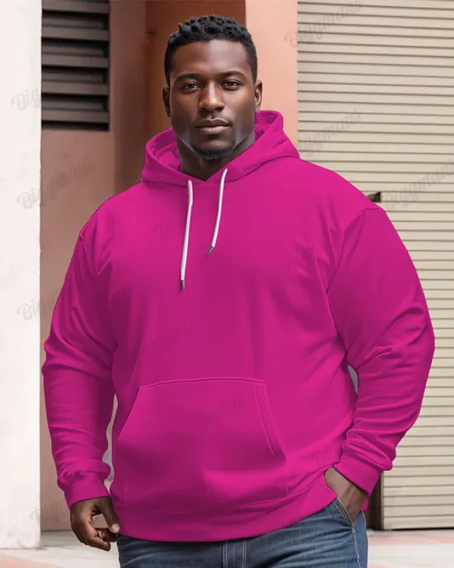 Men's Classic Casual Plus Size Solid Color Hoodie sold by Biggmans