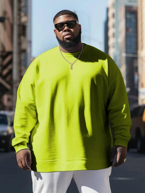 Men's Casual Retro Street Solid Color Crew Neck Sweatshirt sold by Biggmans