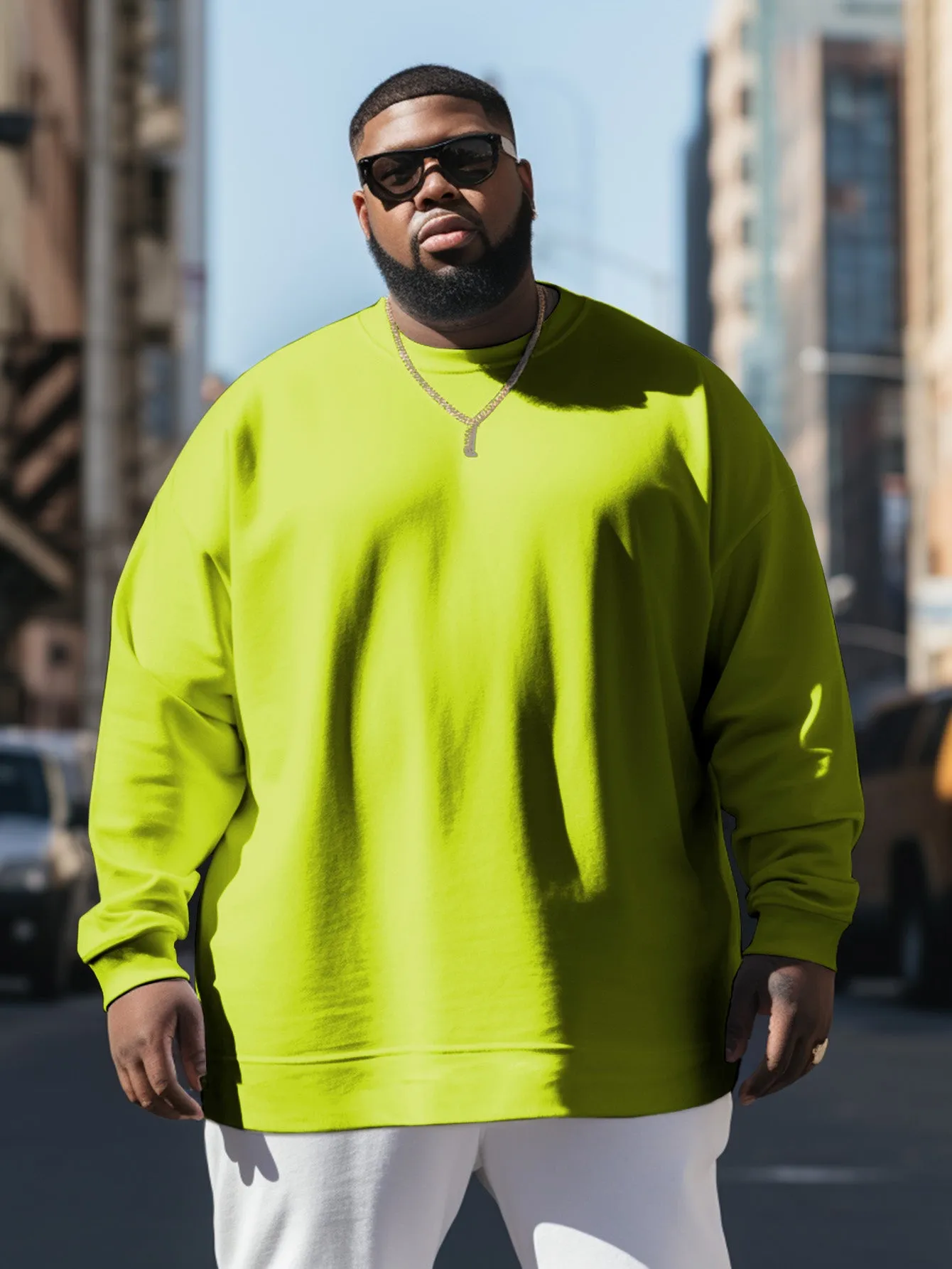 Men's Casual Retro Street Solid Color Crew Neck Sweatshirt sold by Biggmans