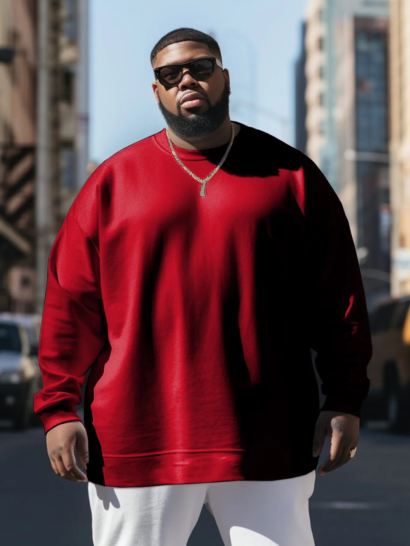 Men's Casual Retro Street Solid Color Crew Neck Sweatshirt sold by Biggmans product image thumbnail 5