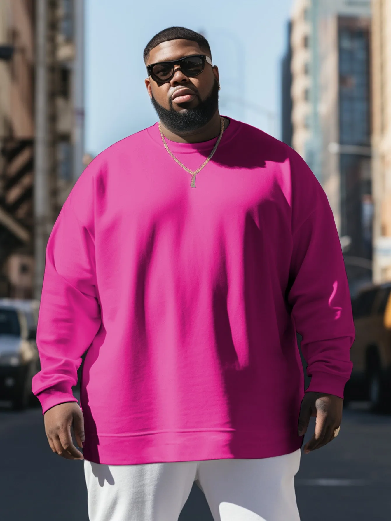 Men's Casual Retro Street Solid Color Crew Neck Sweatshirt sold by Biggmans product image thumbnail 3