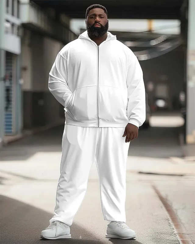 Men's Big and Tall Solid Color Sport Zip Hoodie Set sold by Biggmans