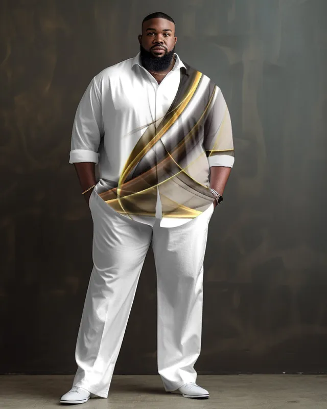 White Gradient Plus Size Long Sleeve Walking Set sold by Biggmans