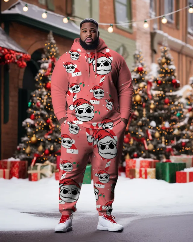 Men's Large Size Santa Hat Skeleton Hoodie Set of Two sold by Biggmans