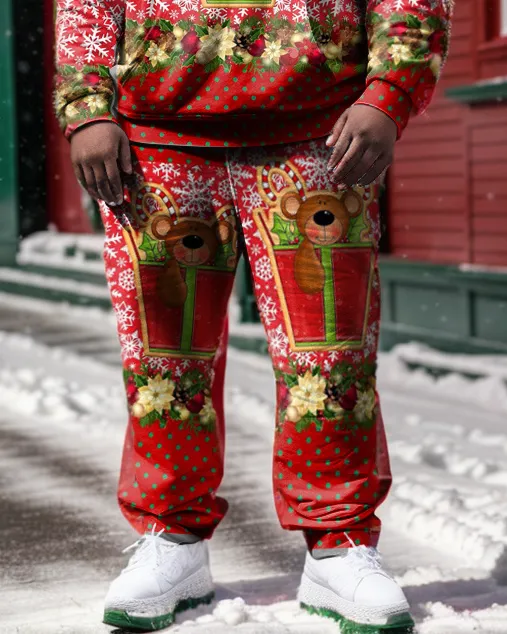 Big & Tall Guy's Christmas Snow Bear Hoodie and Sweatpants Set sold by Biggmans product image thumbnail 3