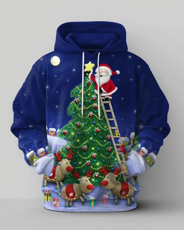Men's Big & Tall Christmas Tree Santa Elk Hoodie Set of Two sold by Biggmans product image thumbnail 3