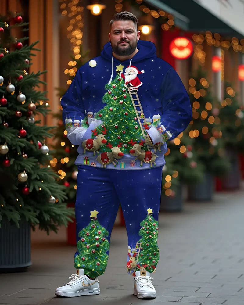 Men's Big & Tall Christmas Tree Santa Elk Hoodie Set of Two sold by Biggmans