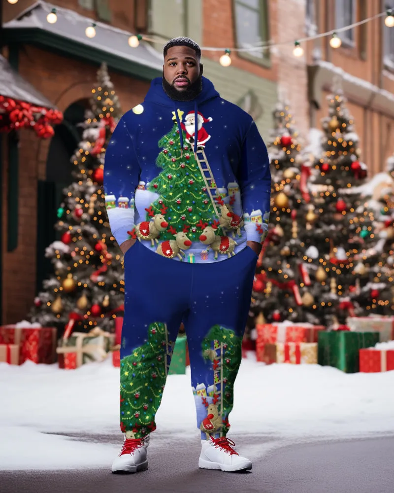 Men's Big & Tall Christmas Tree Santa Elk Hoodie Set of Two sold by Biggmans product image thumbnail 5