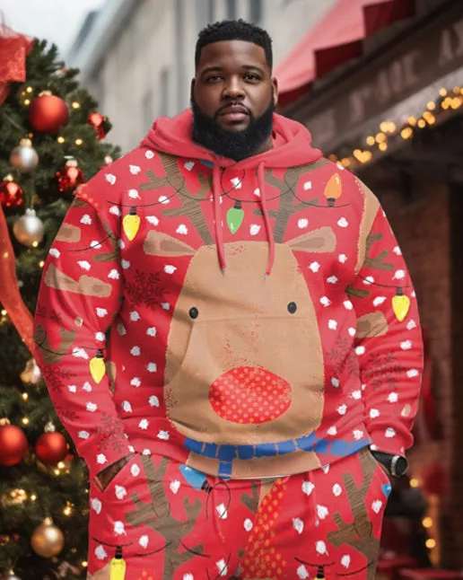 Big Guys Polka Dot Elk Christmas Hoodie & Pants Two Piece Set sold by Biggmans product image thumbnail 2