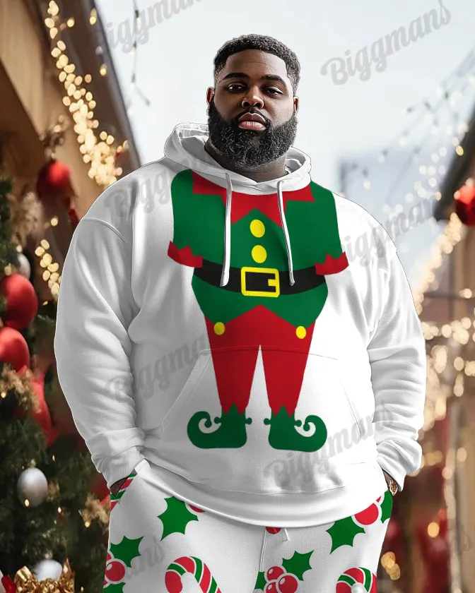 Men's Funny Christmas Elf Suit Print Big Size Hoodie Set sold by Biggmans product image thumbnail 2