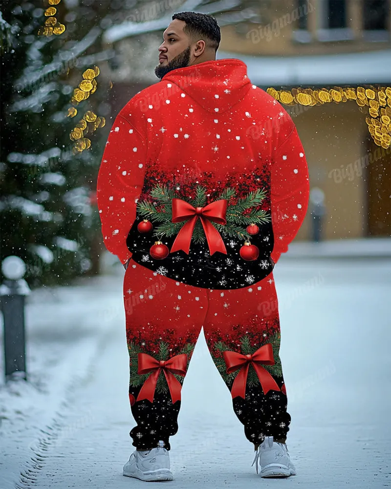 Big Men's Christmas Colorblock Bow Suit Cosplay Printed Hoodie Set sold by Biggmans product image thumbnail 2