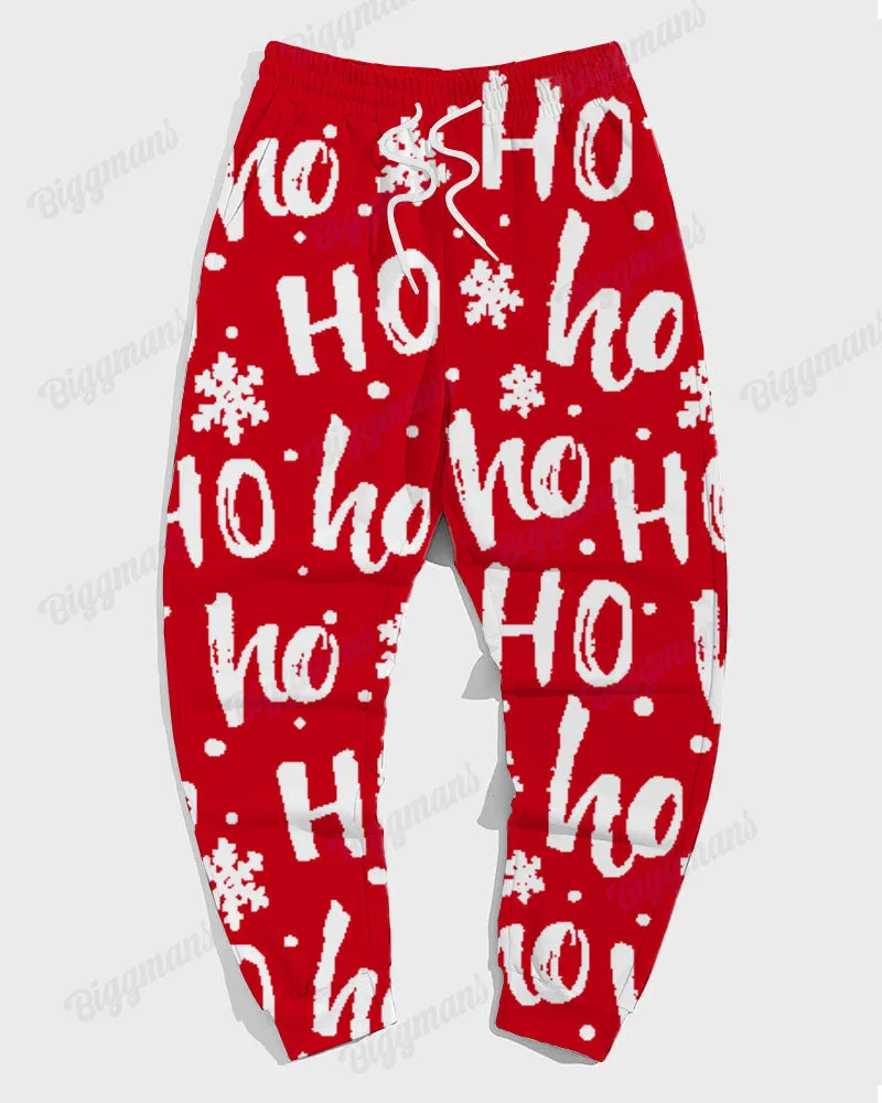 Men's Christmas Red Cartoon Alphabet Print Big and Tall Hoodie Set sold by Biggmans product image thumbnail 4