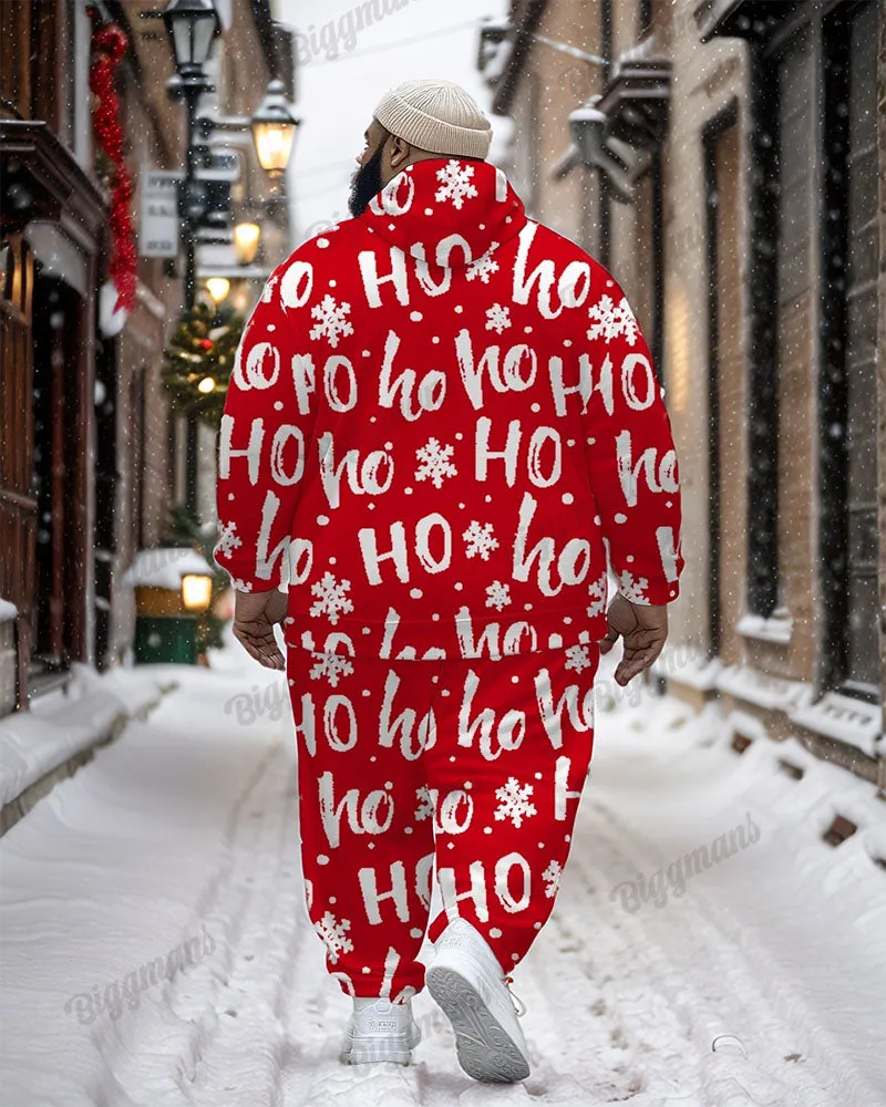 Men's Christmas Red Cartoon Alphabet Print Big and Tall Hoodie Set sold by Biggmans product image thumbnail 2