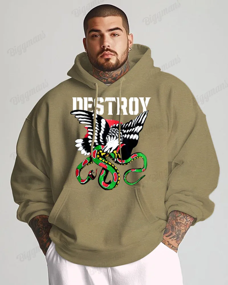 Cotton-Inescapable Prey Pattern Printed Men's Loose Oversized Sweatshirt sold by Biggmans product image thumbnail 3