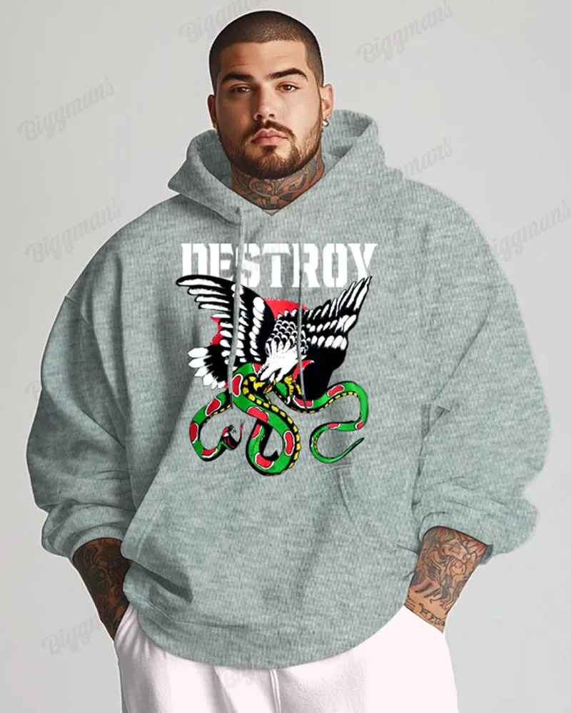 Cotton-Inescapable Prey Pattern Printed Men's Loose Oversized Sweatshirt sold by Biggmans product image thumbnail 4