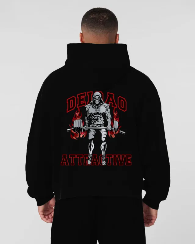 Giant Ghost-Front Print Oversized Cotton Hoodie sold by Biggmans