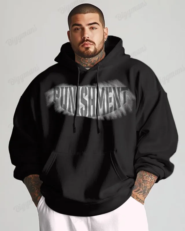 Cotton-Phantom Letter Print Men's Loose Oversized Sweatshirt sold by Biggmans