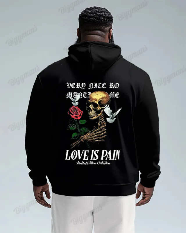 Print Front And Back Skull Oversized Cotton Hoodie sold by Biggmans
