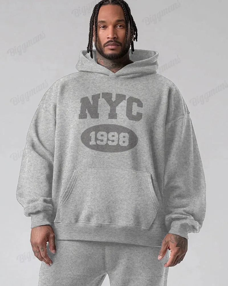 New York 1998 Print Oversized Cotton Hoodie sold by Biggmans
