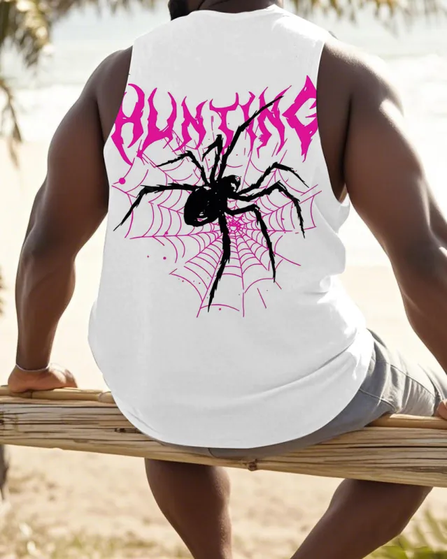 Men's Plus Size Funny Spider Alphabet Print Vest sold by Biggmans