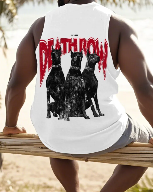 Men's Plus Size Alphabet Wolf Dog Street Style Vest sold by Biggmans