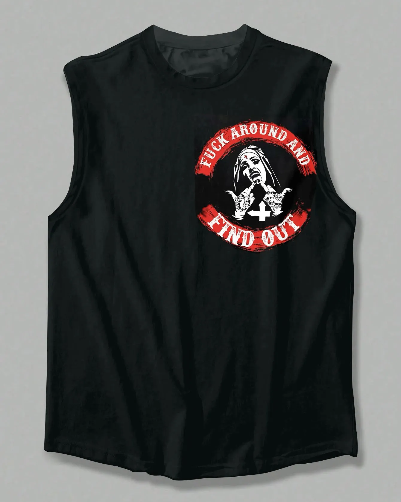 Men's Plus Size Doodle Nun Letters Print Vest sold by Biggmans product image thumbnail 2