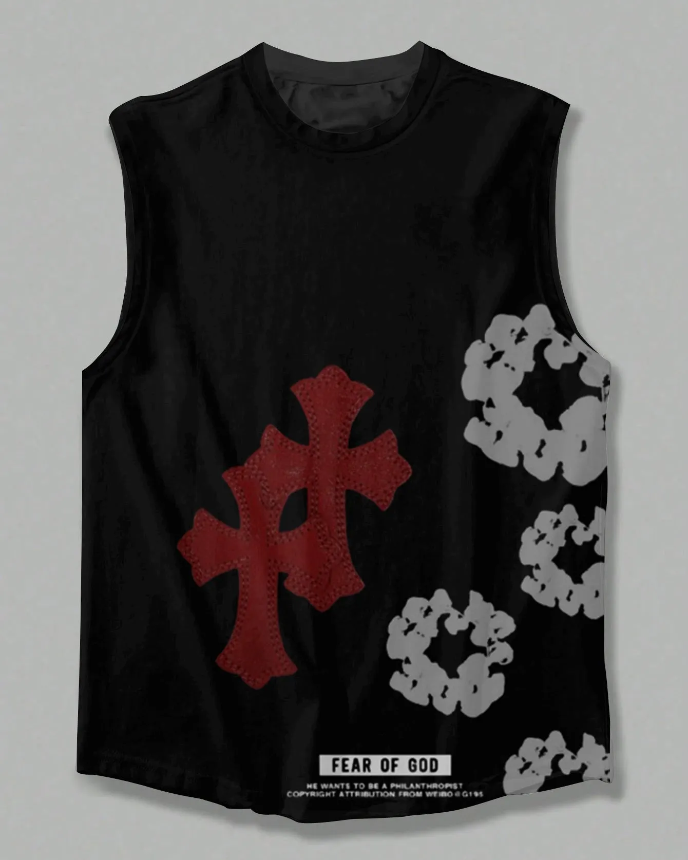 Men's Plus Size Cotton Cross Print Vest sold by Biggmans product image thumbnail 2