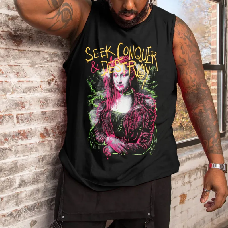 Seek Conquer Destroy Vest sold by Biggmans