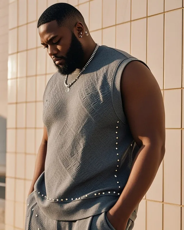 Men's Plus Size Daily Leisure Creative Point. Small Design Vest sold by Biggmans