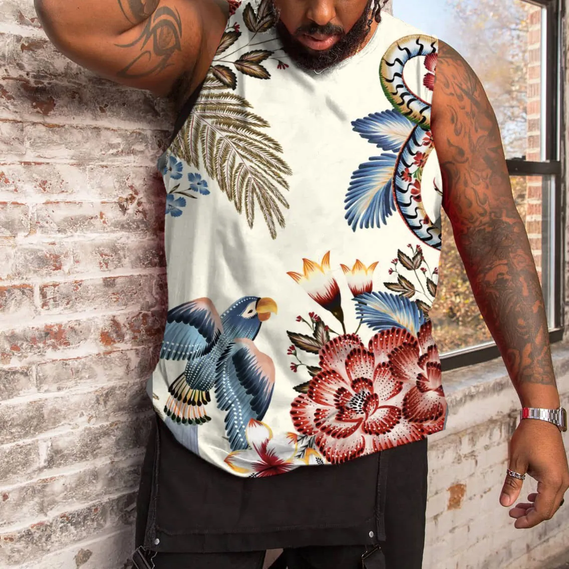 Men's Plus Size Sport Street Floral Vest sold by Biggmans