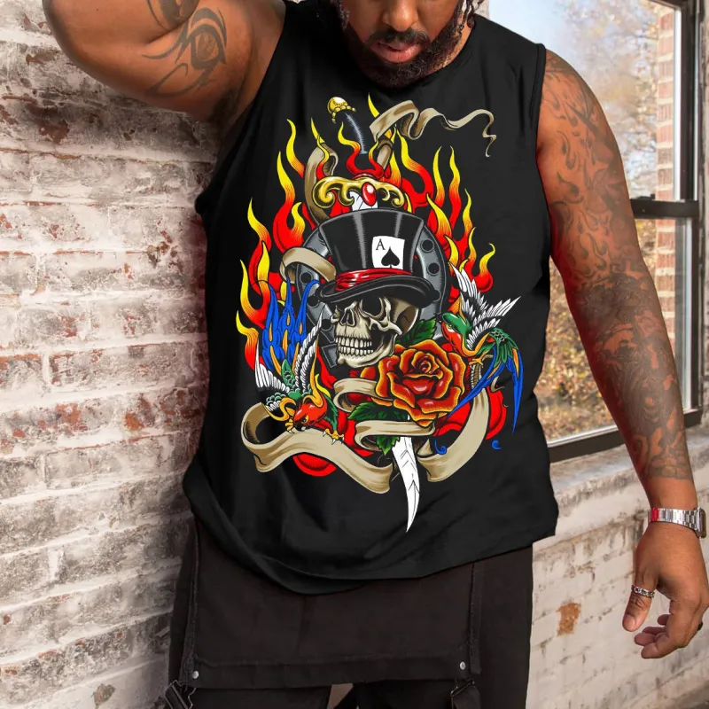 Men's Skull Print Tank Top sold by Biggmans
