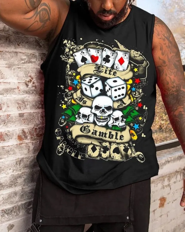 Men's Skull Print Tank Top sold by Biggmans