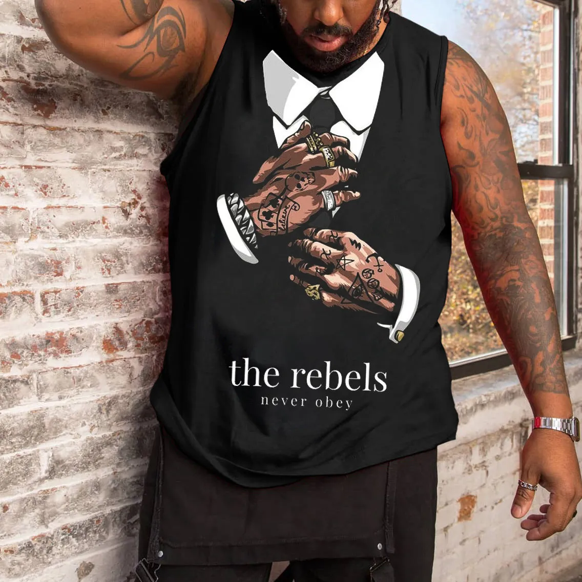 Plus Size Men's Print Tank Top sold by Biggmans product image thumbnail 2