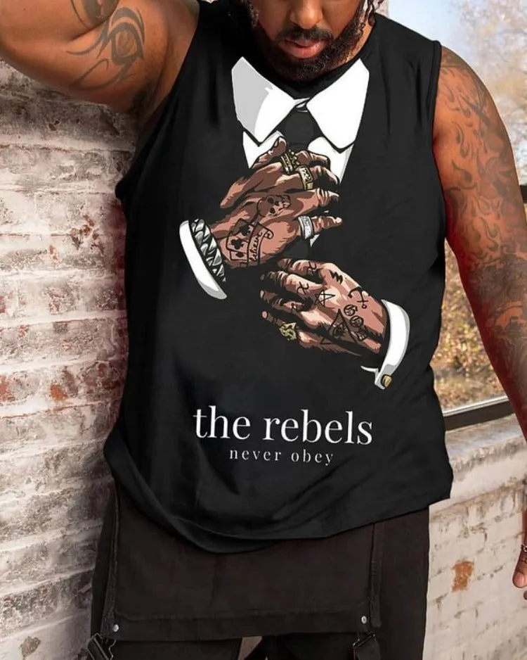 Plus Size Men's Print Tank Top sold by Biggmans