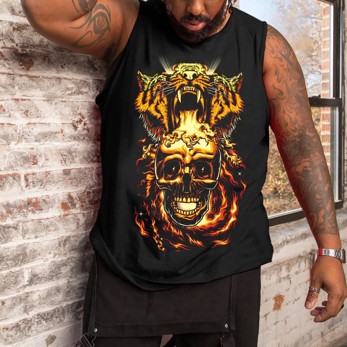 Plus Size Men's Print Tank Top sold by Biggmans product image thumbnail 2