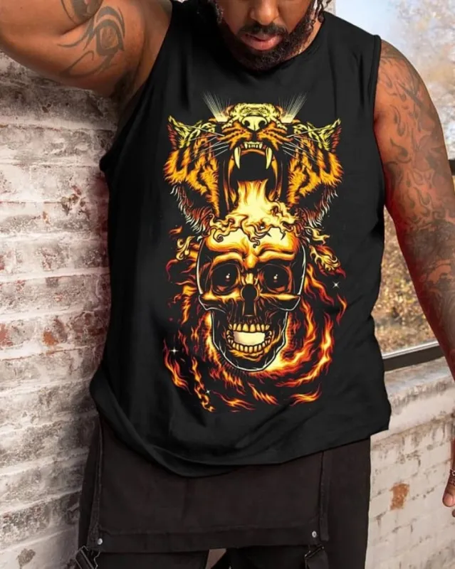 Plus Size Men's Print Tank Top sold by Biggmans